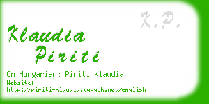 klaudia piriti business card